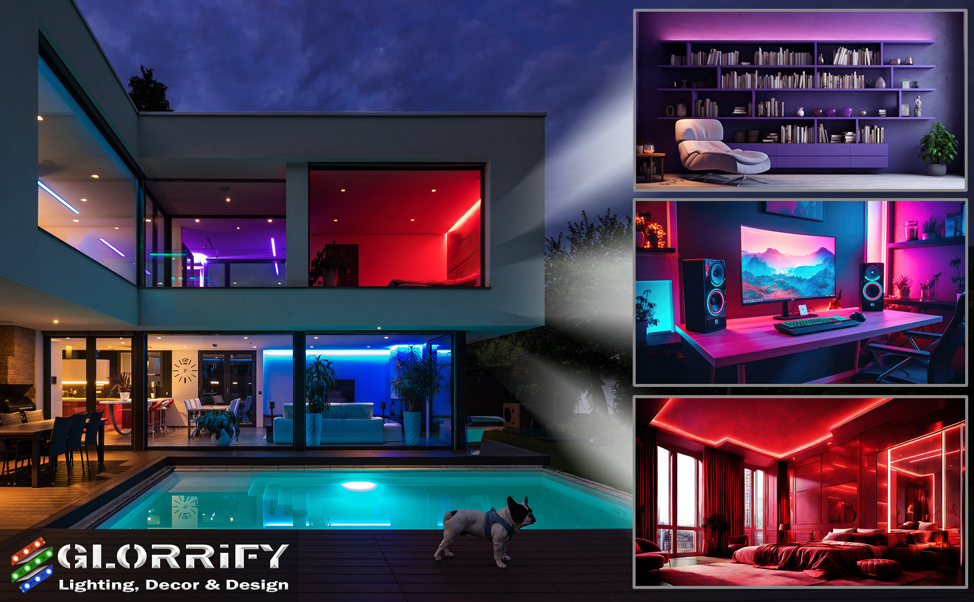 Glorrify RGB LED verlichting voor woonkamer